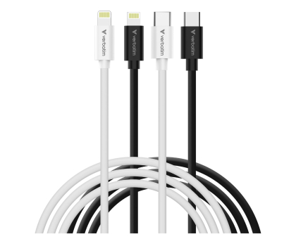 Kabel USB Verbatim Cable USB-C to Lightning 27W 100cm - 2 Pack - Black & White